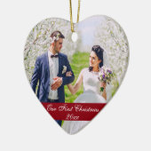 当社の初めてのクリスマス結婚のオーナメントハートRSG セラミックオーナメント (左)