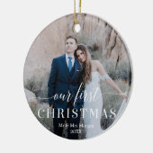 当社の初めてのクリスマス結婚の写真オーナメント セラミックオーナメント (左)