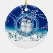当社の初めてのクリスマス雪だるまオーナメント セラミックオーナメント (裏面)