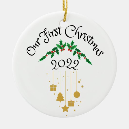 当社の初めてのクリスマス2022 セラミックオーナメント (正面)