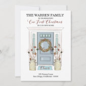 当社の初めてのクリスマス – 新築 – ドアの写真を移動 案内状 (正面)