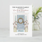 当社の初めてのクリスマス – 新築 – ドアの写真を移動 案内状 (スタンド正面)