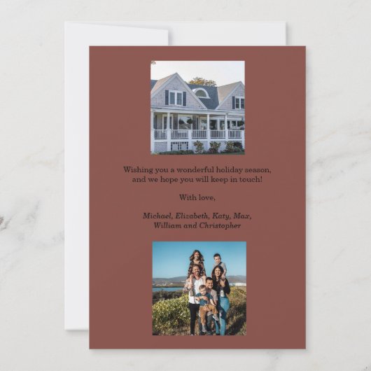 当社の初めてのクリスマス – 新築 – ドアの写真を移動 案内状 (裏面)