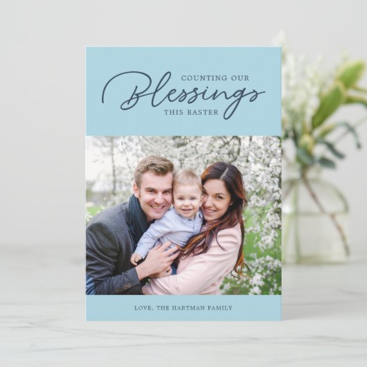 当社の恵み |イースターフォトカード |青 シーズンカード (スタンド正面)