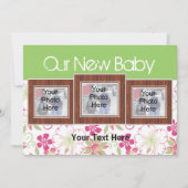 当社の新生児、カスタム写真誕生発表証 案内状 (正面)