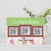 当社の新生児、カスタム写真誕生発表証 案内状 (スタンド正面)