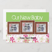 当社の新生児、カスタム写真誕生発表証 案内状 (正面/裏面)