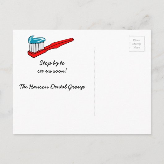 当社の歯科医院は移動中、事業発表 案内ポストカード (裏面)