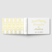 当社の登結婚録フローラつる植物ゴールドフォイル&ホワイト ゲストブック (全面)