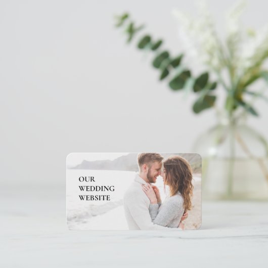 当社の結婚ウェブサイトQRコードカスタムフォトスキャン エンクロージャーカード (スタンド正面)
