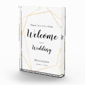 当社の結婚文字/金ゴールド幾何記号へようこそ フォトブロック (右)