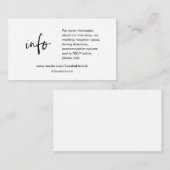 当社の結婚詳細、Webサイト、RSVP、エンクロージャカード エンクロージャーカード (正面/裏面)