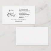 当社の結婚詳細、Webサイト、RSVP、エンクロージャカード エンクロージャーカード (正面/裏面)