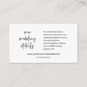 当社の結婚詳細、Webサイト、RSVP、エンクロージャカード エンクロージャーカード