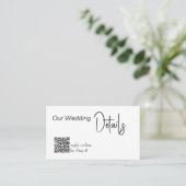 当社の結婚詳細RSVPの予算結婚QRコード 名刺 (スタンド正面)