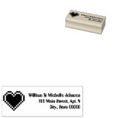 当社の8ビットハート木製アドレススタンプ ラバースタンプ (押印)