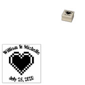 当社の8ビットハート木製アナウンスメントスタンプ ラバースタンプ (押印)