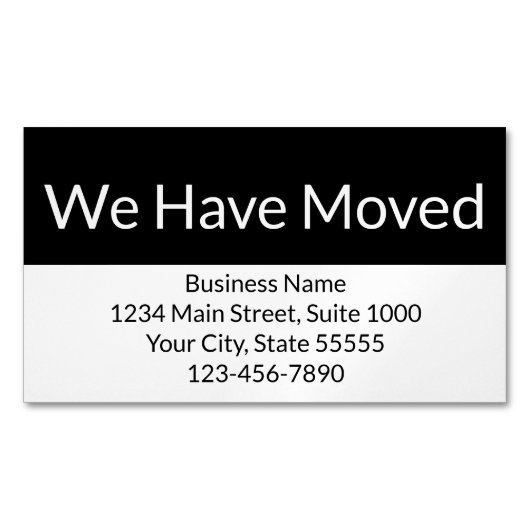 当社は事業発表を白黒に変更 マグネット名刺 (正面)