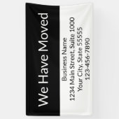 当社は事業発表を白黒に変更 横断幕 (縦)