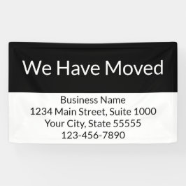 当社は事業発表を白黒に変更 横断幕