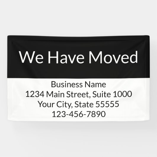 当社は事業発表を白黒に変更 横断幕 (横)