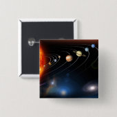 当社システムのデジタル生成太陽の画像 缶バッジ (正面&裏面)