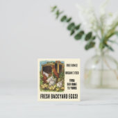 当農場の鶏舎で育てた新鮮な卵販売中！ スクエア名刺 (スタンド正面)