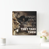 当選者がチャンスを奪うやる気を起こさせる- スクエア壁時計 (ホーム)