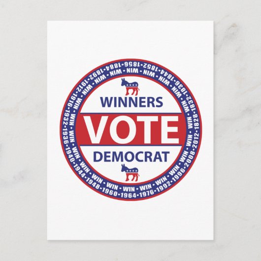 当選者投票民主党 ポストカード (正面)