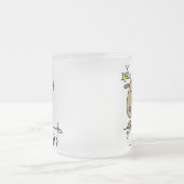 彗星のトナカイのクリスマスのTシャツおよびギフト フロストグラスマグカップ (中央)