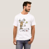 彗星のトナカイのTシャツおよびギフト Tシャツ (正面フル)
