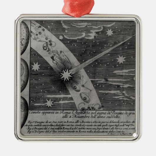 彗星の占星術のな図表 メタルオーナメント (正面)