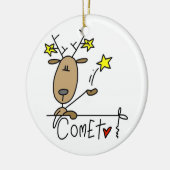 彗星トナカイのクリスマスの記念品のオーナメント セラミックオーナメント (左)