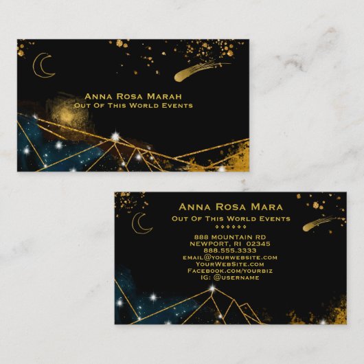 *~*彗星月聖なるジオメトリ金ゴールドグリッター 名刺 (正面/裏面)