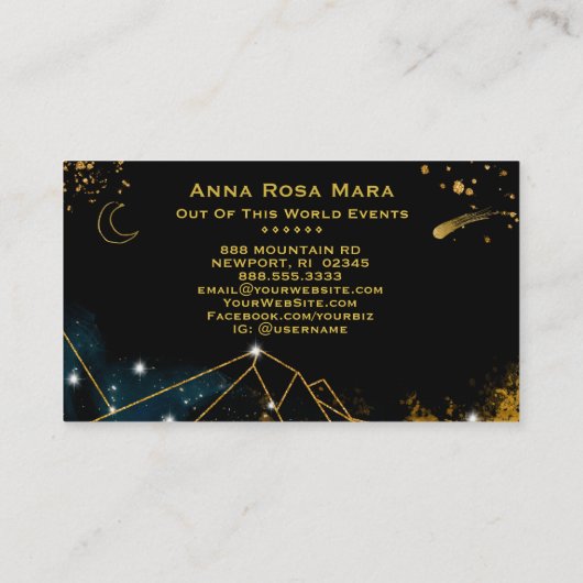 *~*彗星月聖なるジオメトリ金ゴールドグリッター 名刺 (裏面)