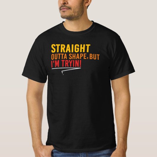 形から入るタイプじゃないけど面白くフィットネスやってみる Tシャツ (正面)