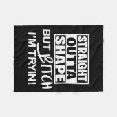 形から崩れちゃってるけど努力してるの面白いわ フリースブランケット (正面(横))