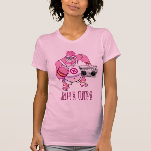 形づけて下さい! ZOMGのピンクのゴリラのTシャツ Tシャツ (正面)