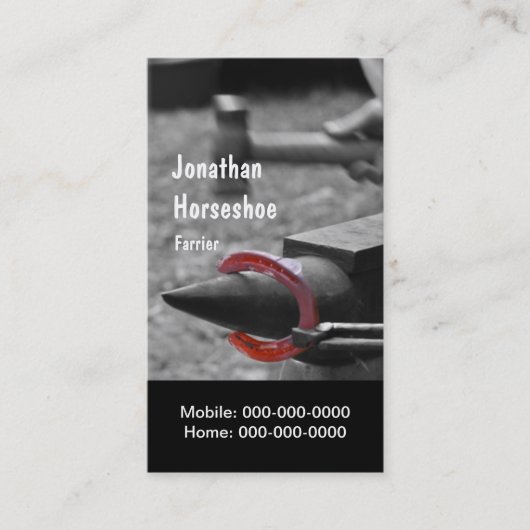 形に熱い靴を槌で打つこと 名刺 (正面)