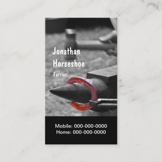 形に熱い靴を槌で打つこと 名刺 (正面)