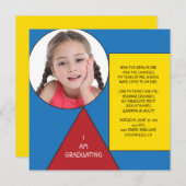 形の幼稚園/プレスクール卒園式 招待状 (正面/裏面)