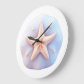 形をしたユニーク石のヒトデ ラージ壁時計 (傾斜)
