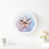 形をしたユニーク石のヒトデ ラージ壁時計 (ホーム)