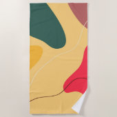 形カラフルオーガニック抽象芸術背景浴場 ビーチタオル (正面)