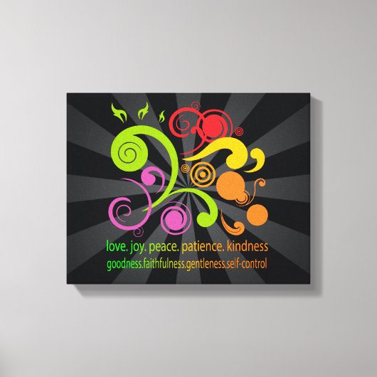 形カラフル状、精神の果実 キャンバスプリント (正面)