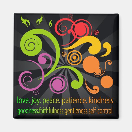 形カラフル状、精神の果実 マグネット (正面)