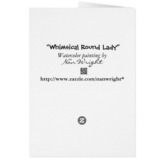 形ユーモアのある状のレディーカード (裏面)