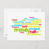 形容詞で自分自身を記述する – T ポストカード (正面/裏面)