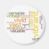 形容詞で自分自身を記述する – V マグネット (正面)