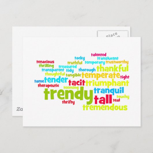 形容詞で自己を表現する - T ポストカード (正面/裏面)